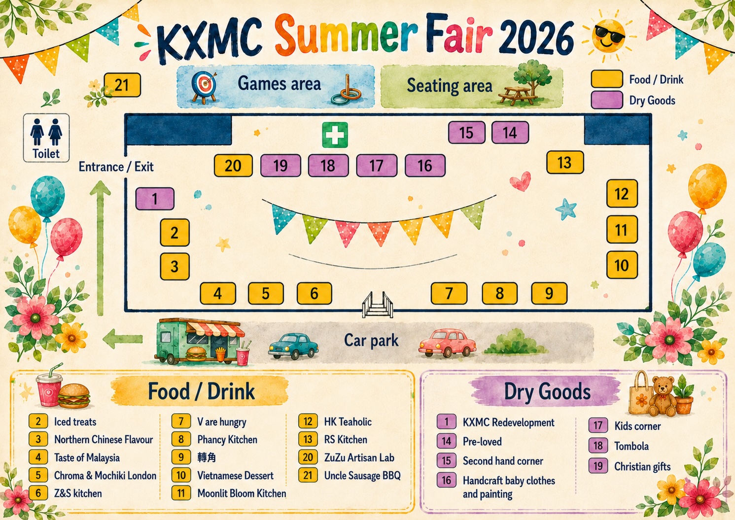 KXMC Summer Fair 2026 floor plan / 場地平面圖